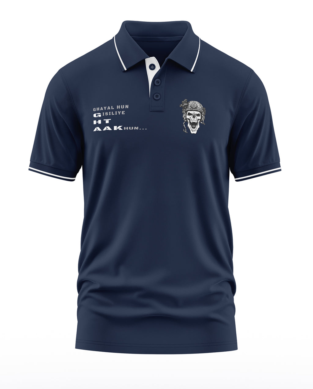 Ghayal Hu isiliye Ghatak hu Skull Polo Collar T-Shirt