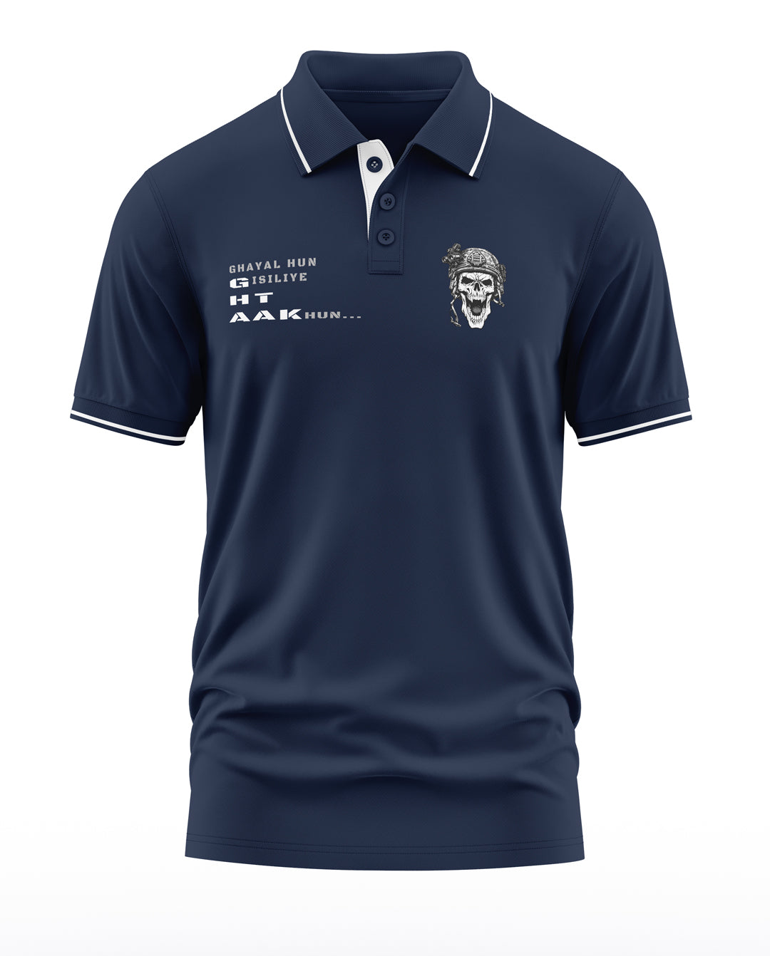 Ghayal Hu isiliye Ghatak hu Skull Polo Collar T-Shirt