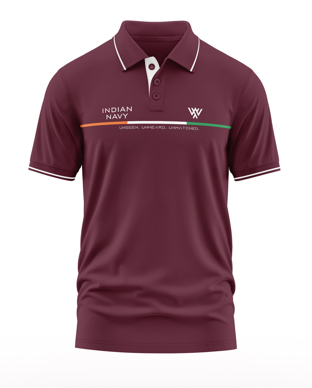 Indian Navy Unseen Unheard Unmatched Polo Collar T-Shirt