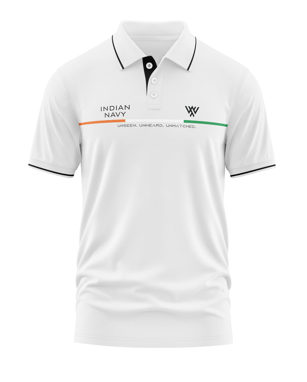 Indian Navy Unseen Unheard Unmatched Polo Collar T-Shirt