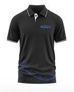 Indian Navy Sea Wave Polo Collar T-Shirt