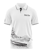 Indian Navy Blue Domain Force Polo Collar T-Shirt
