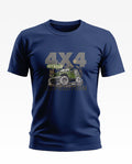 Navy blue men's t-shirt with 4x4 offroad jeep graphic and expedition text on front