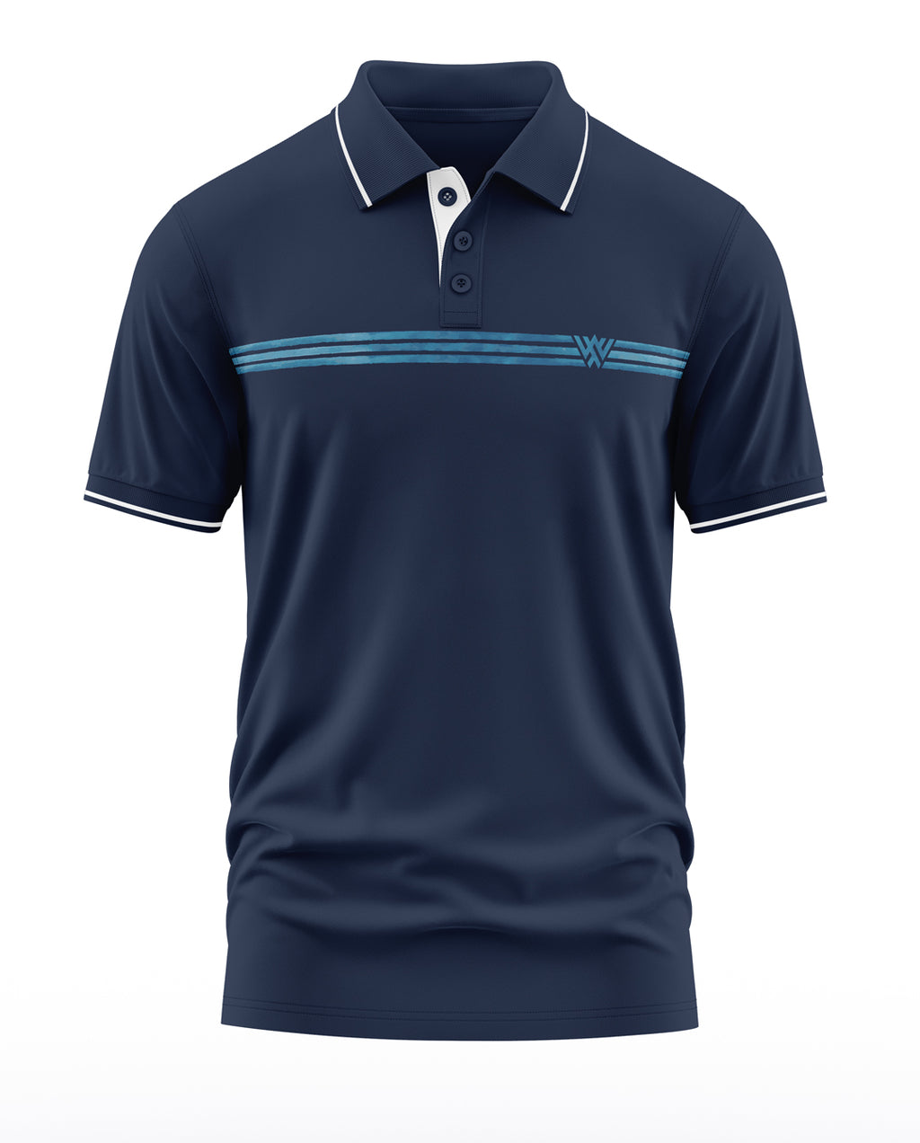 Warrior World Premium Navy Polo Collar T-Shirt
