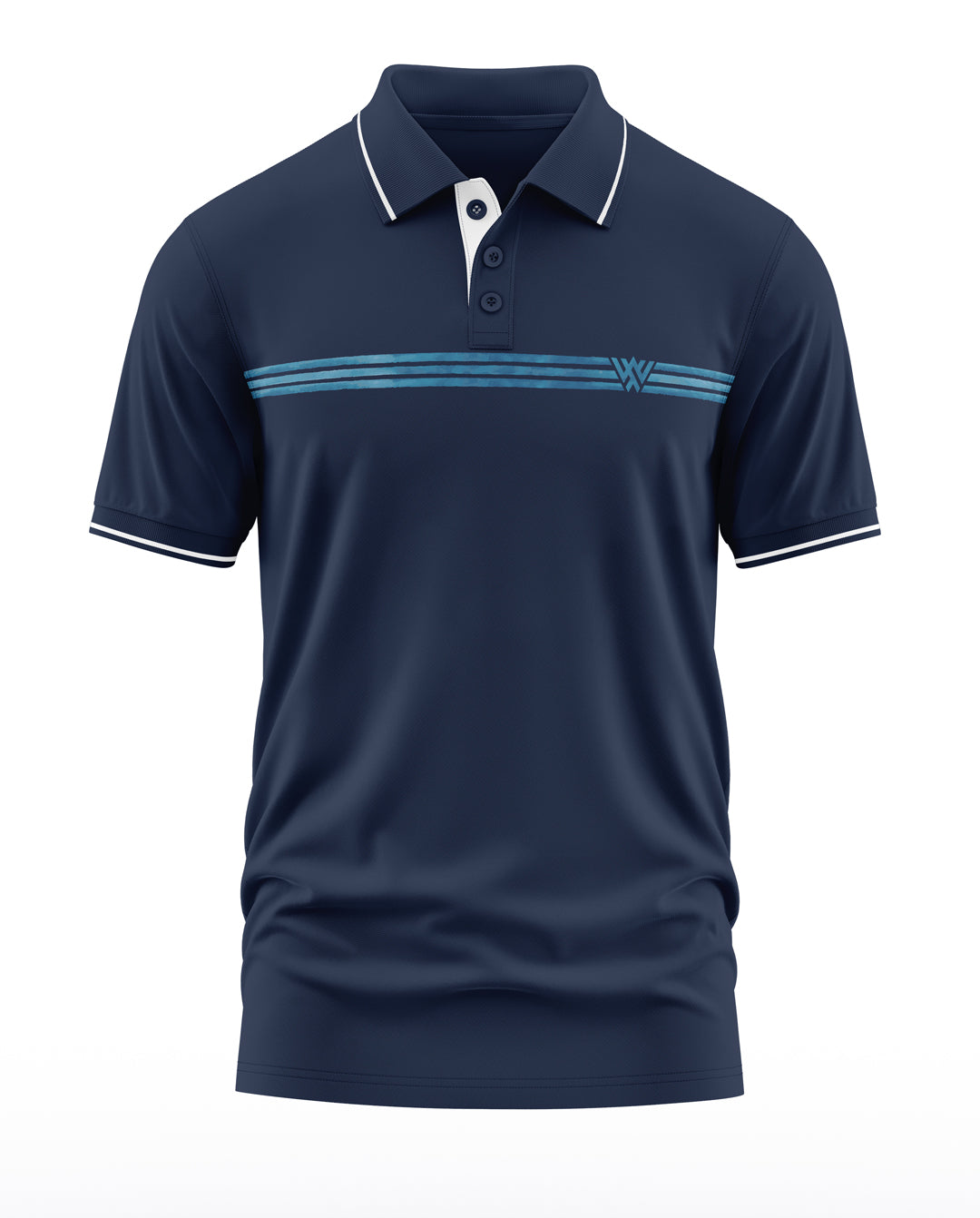 Warrior World Premium Navy Polo Collar T-Shirt