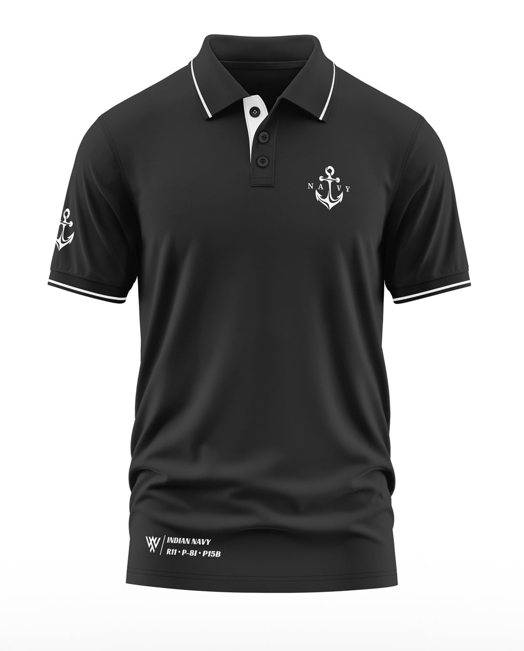 Navy P15B Polo Collar T-Shirt
