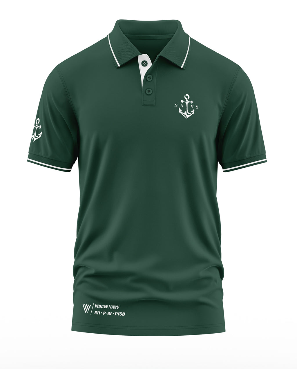 Navy P15B Polo Collar T-Shirt