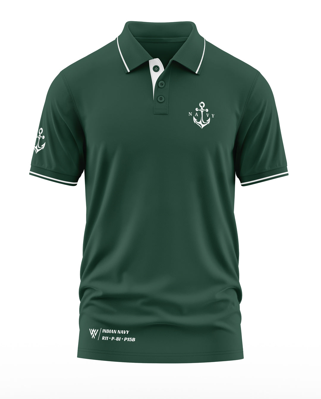 Navy P15B Polo Collar T-Shirt