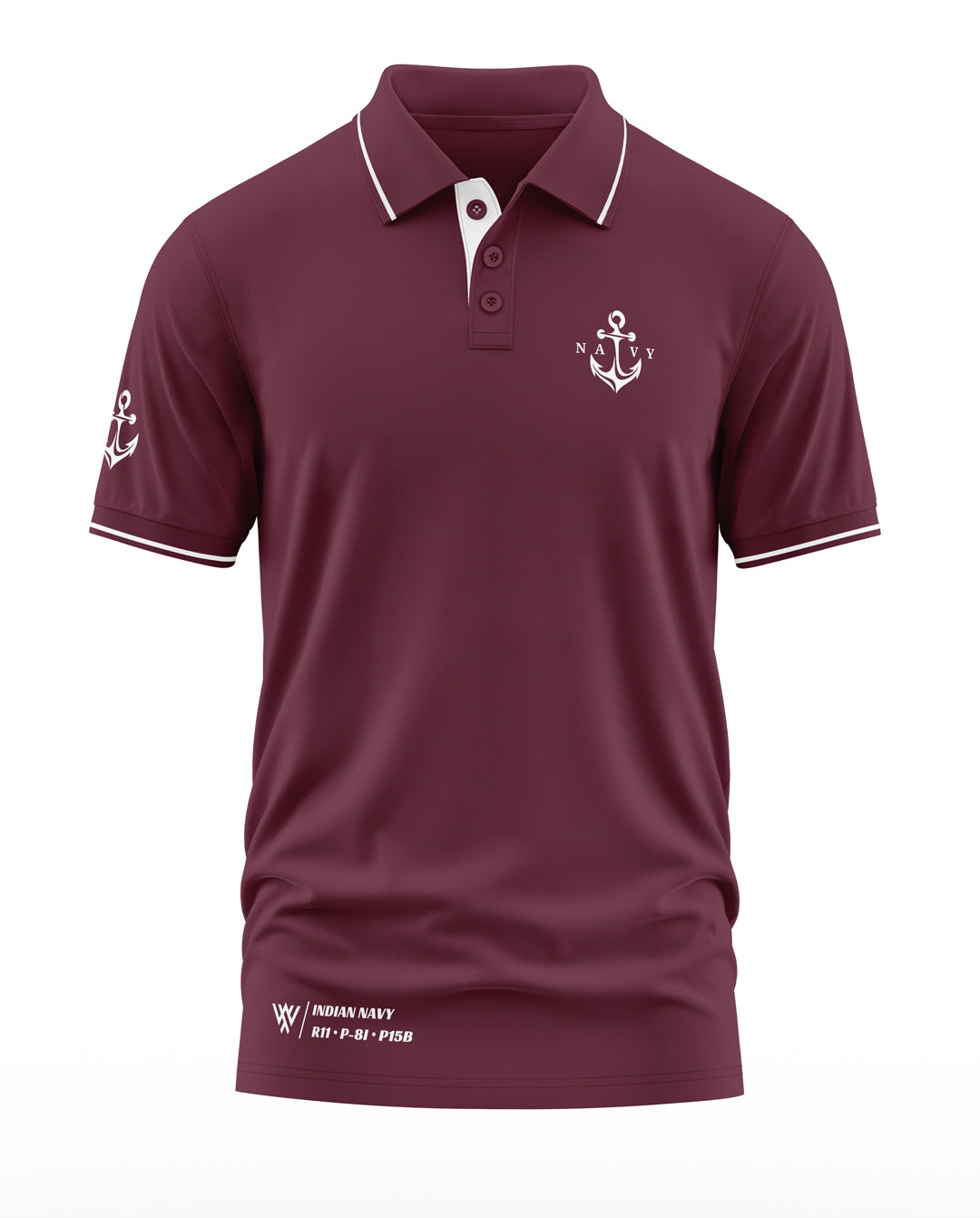 Navy P15B Polo Collar T-Shirt