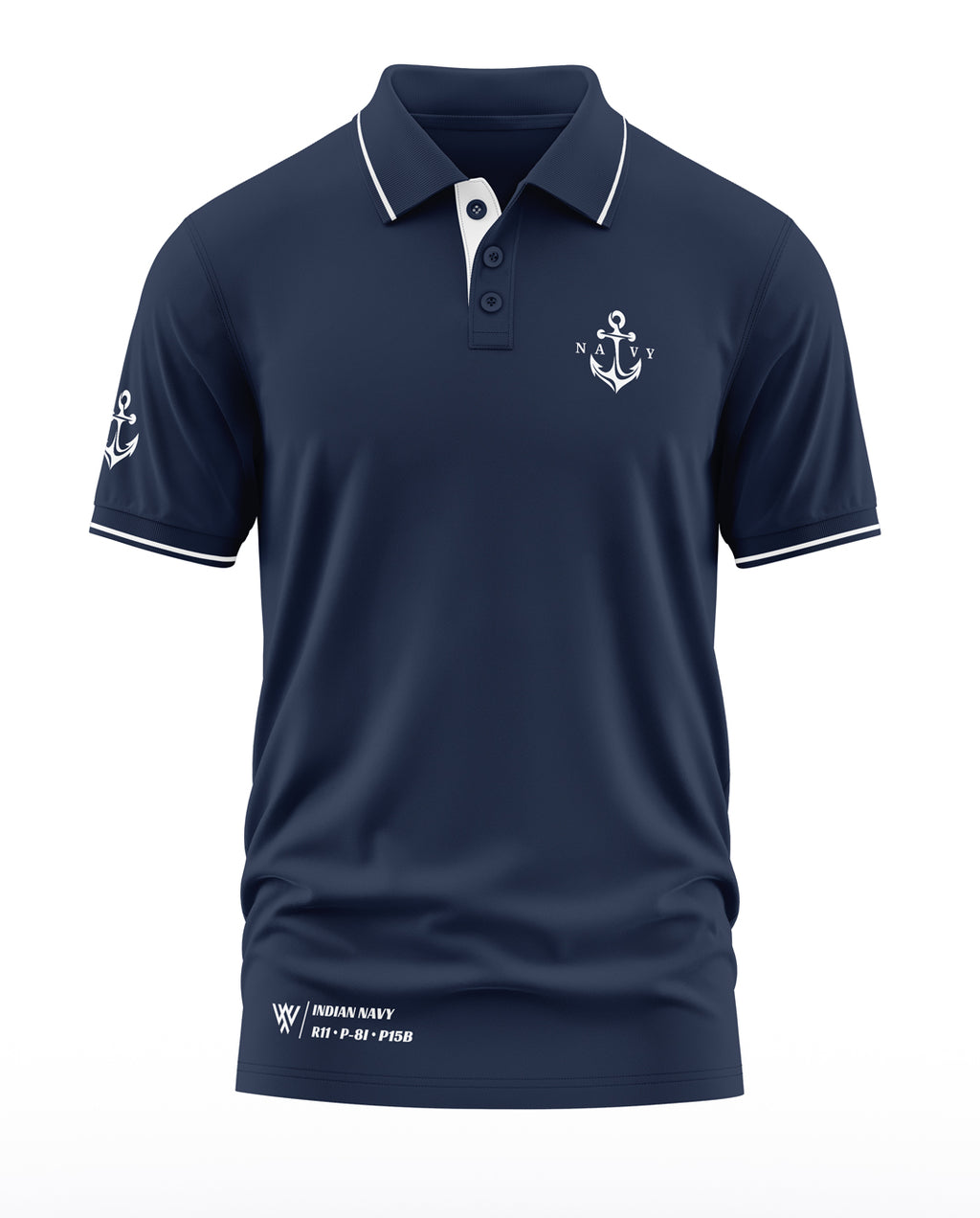 Navy P15B Polo Collar T-Shirt