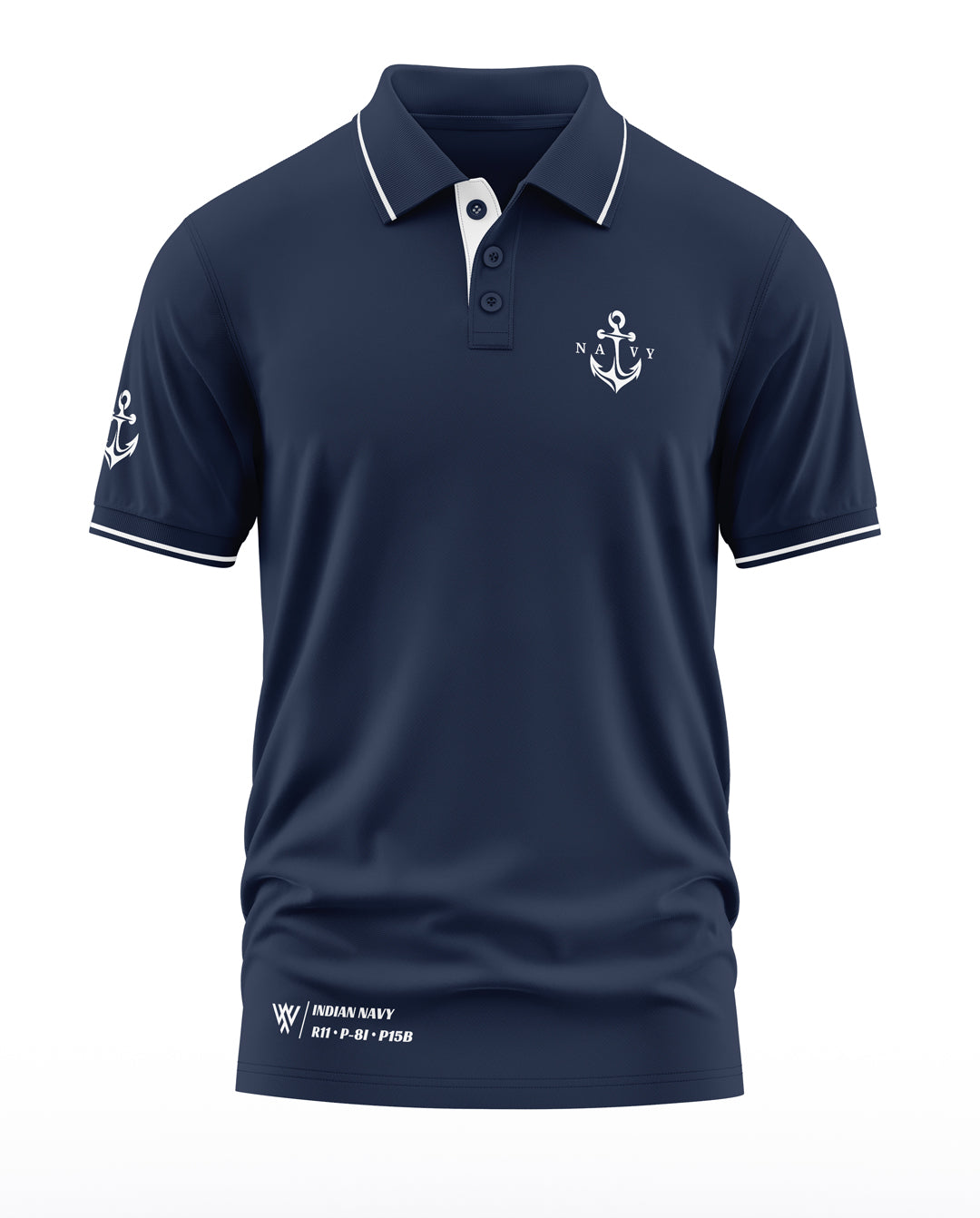 Navy P15B Polo Collar T-Shirt