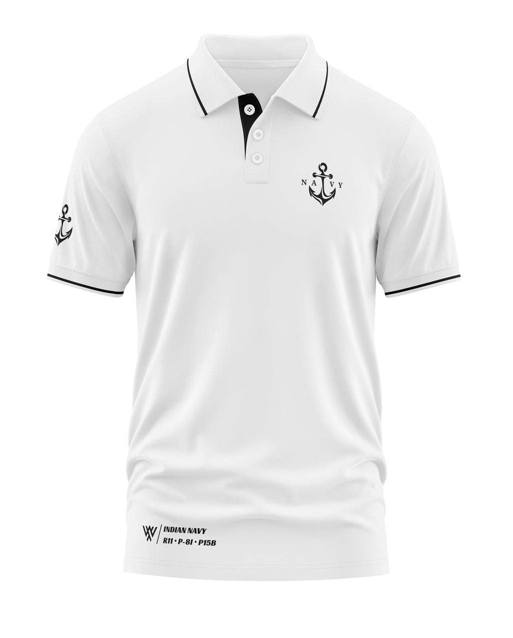 Navy P15B Polo Collar T-Shirt