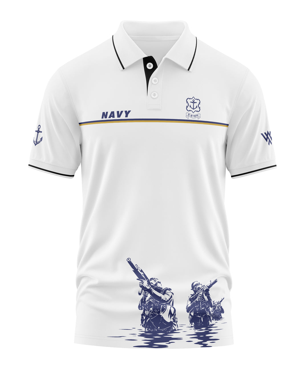 Navy Sham No Varunah Solid Polo Collar T-Shirt
