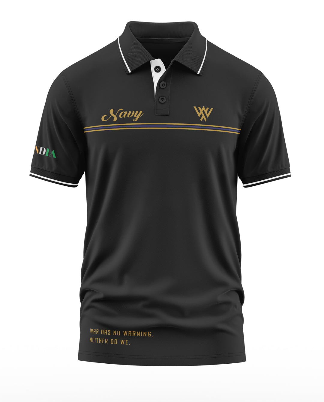 Navy War Has No Warning Polo Collar T-Shirt