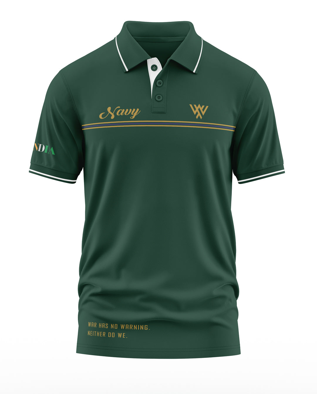 Navy War Has No Warning Polo Collar T-Shirt
