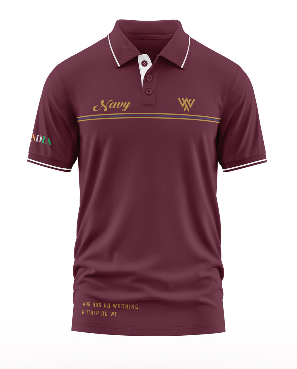 Navy War Has No Warning Polo Collar T-Shirt