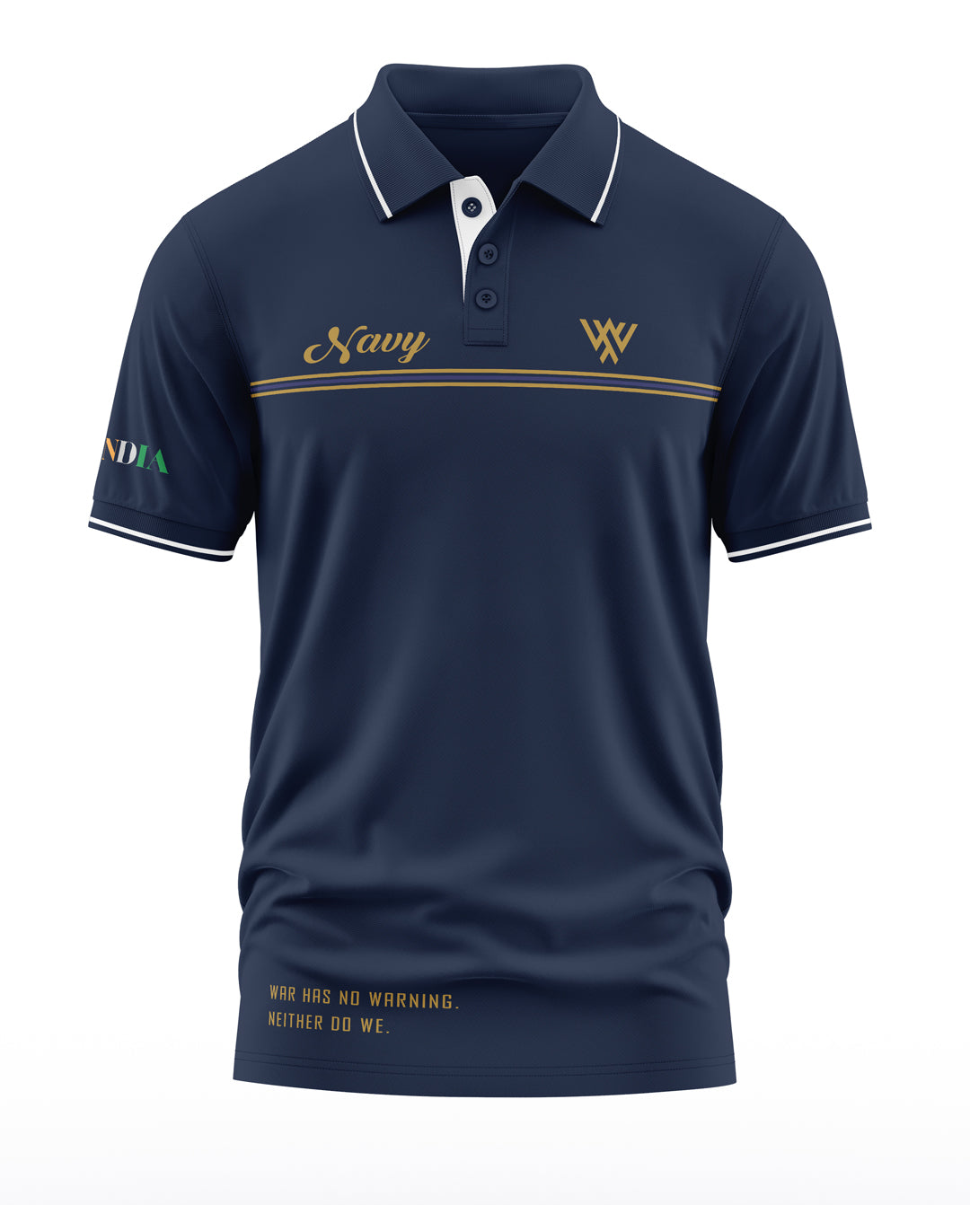 Navy War Has No Warning Polo Collar T-Shirt