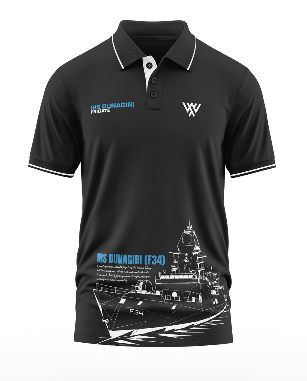 INS Dunagiri Frigate Polo Collar T-Shirt