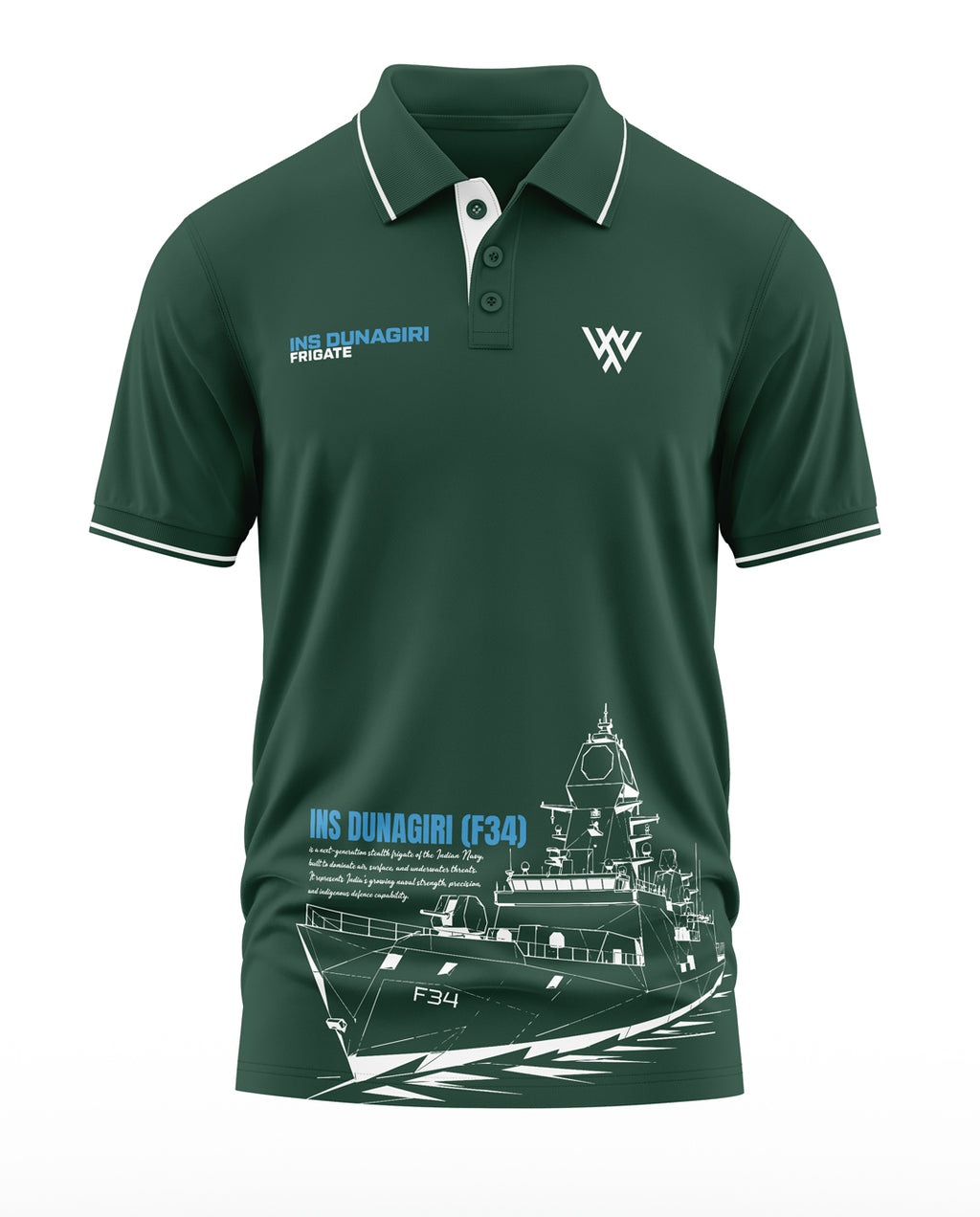 INS Dunagiri Frigate Polo Collar T-Shirt