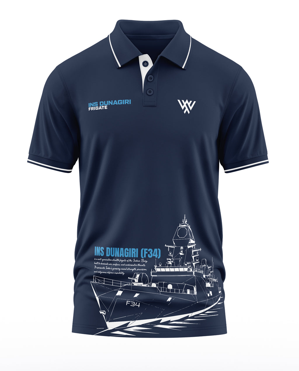 INS Dunagiri Frigate Polo Collar T-Shirt
