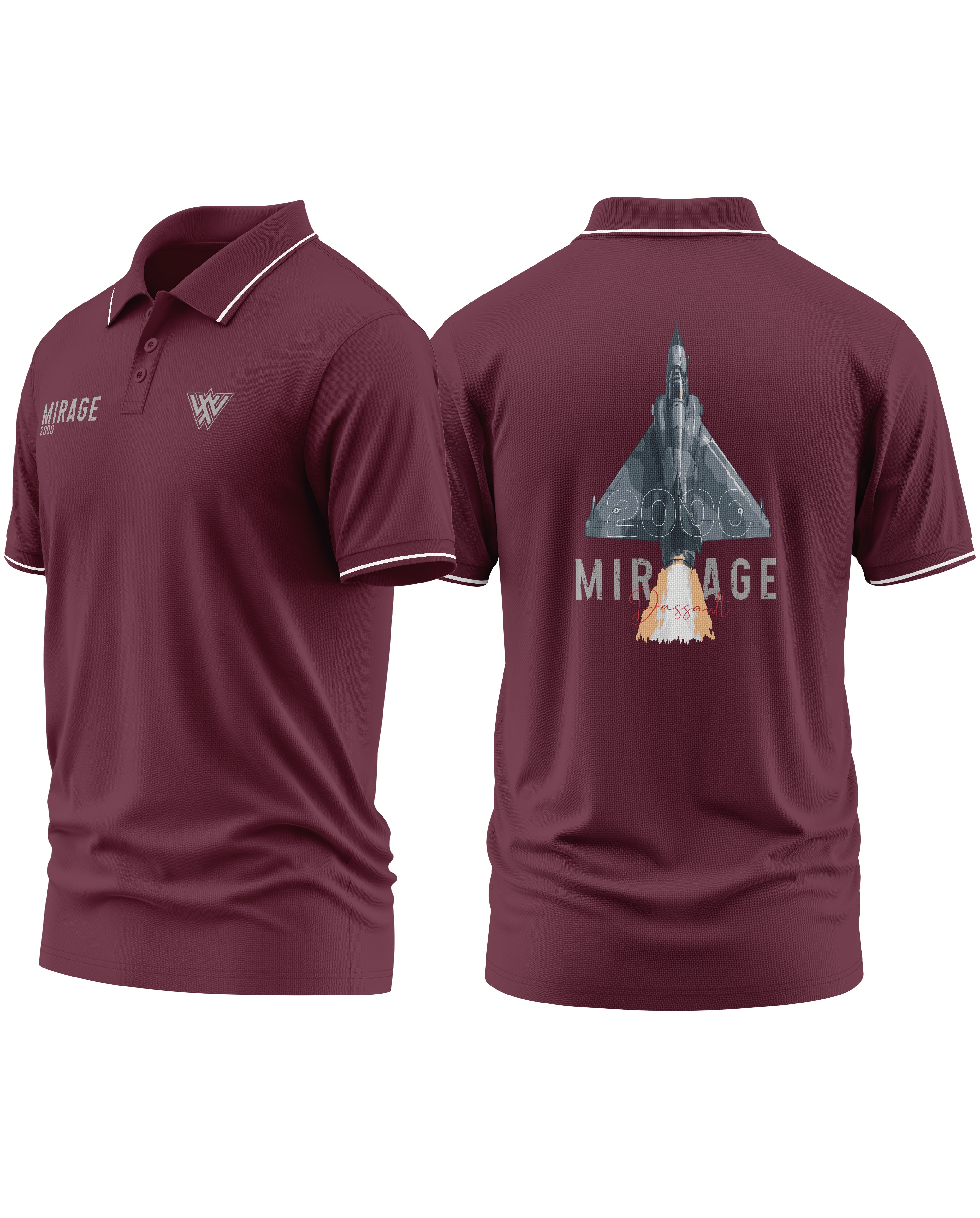 Mirage 2000 Dassault Polo Collar T-Shirt