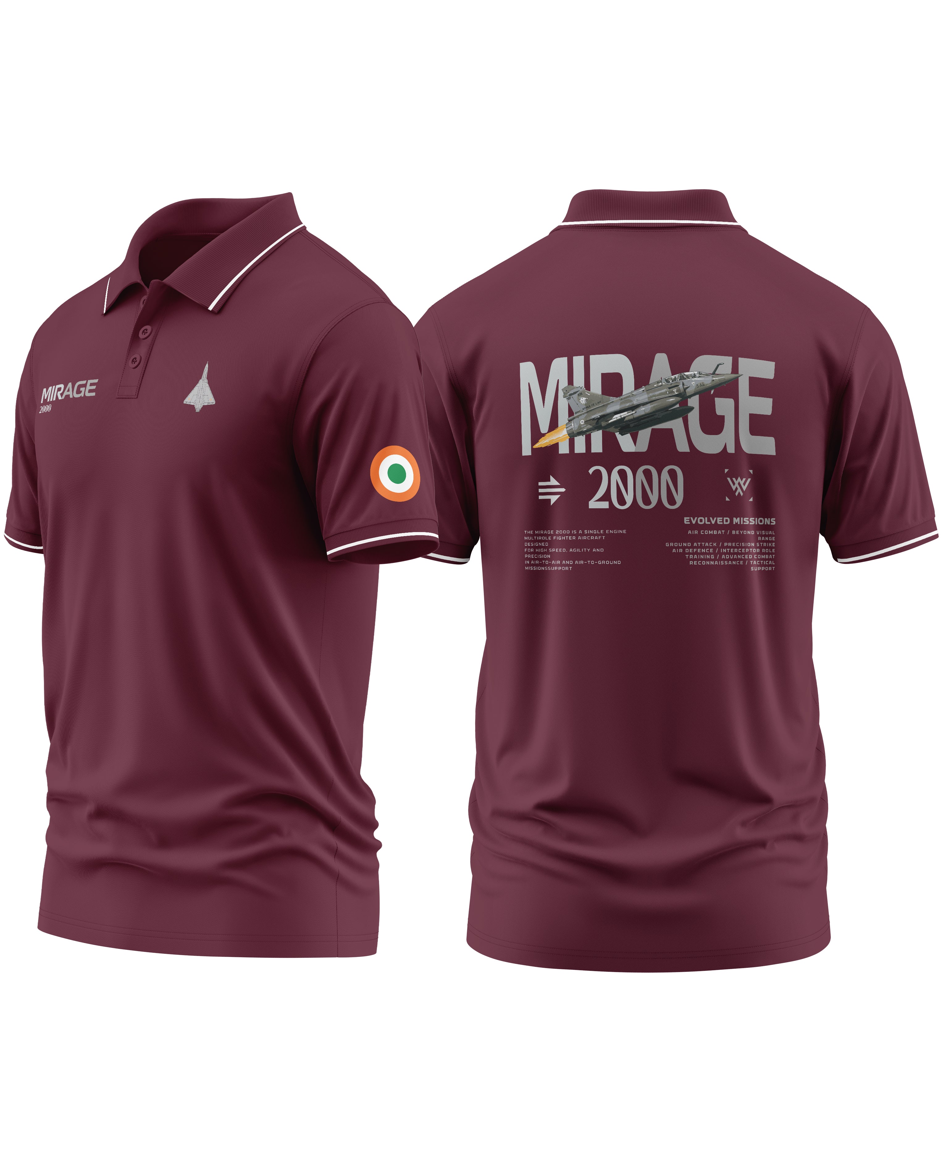 Mirage 2000 Evolved Missions Polo Collar T-Shirt