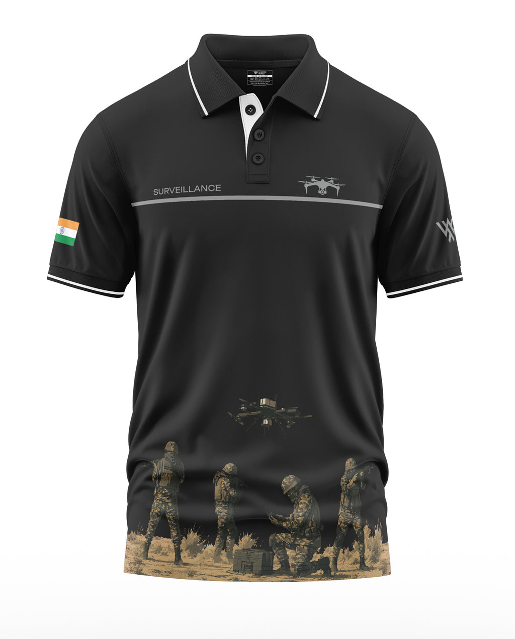 Army Drone Surveillance Polo Collar T-Shirt