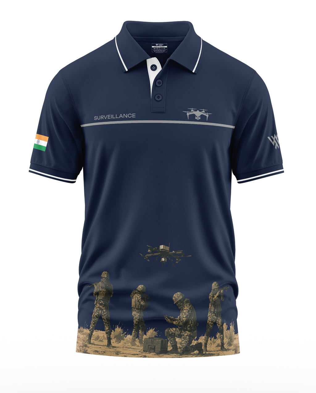 Army Drone Surveillance Polo Collar T-Shirt