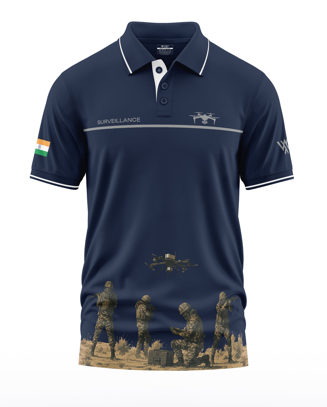 Army Drone Surveillance Polo Collar T-Shirt