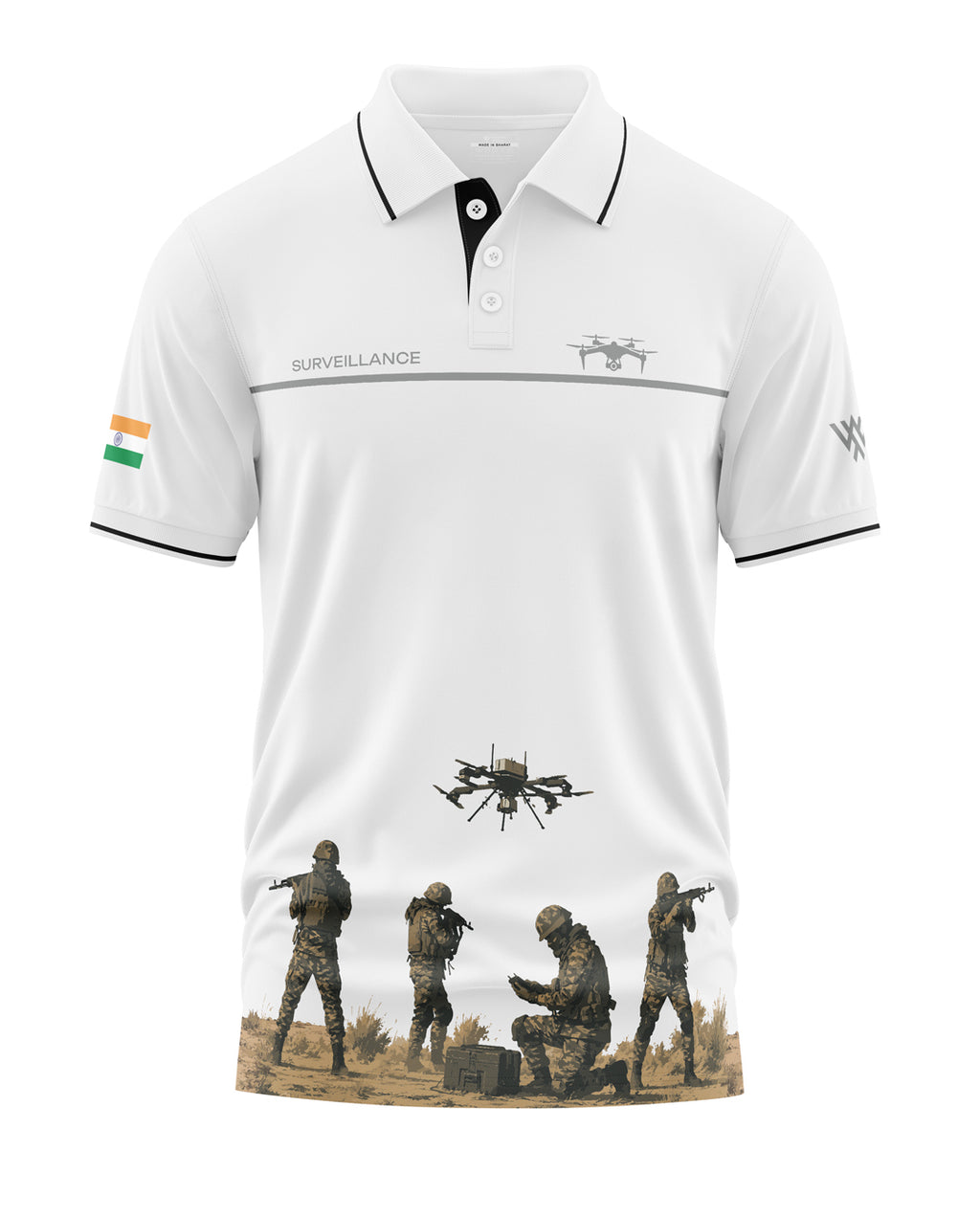 Army Drone Surveillance Polo Collar T-Shirt