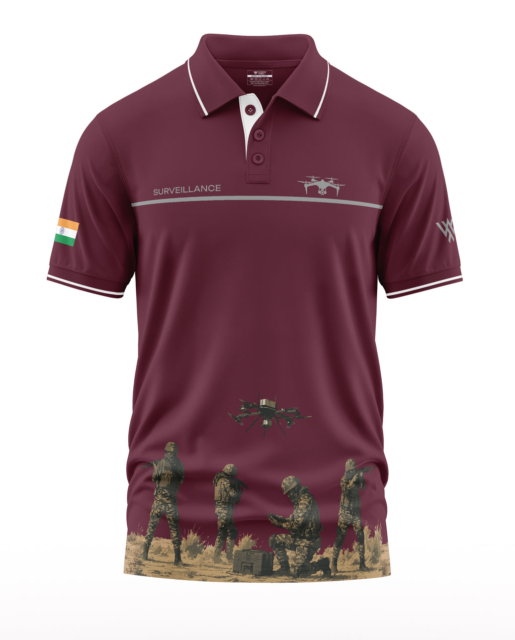 Army Drone Surveillance Polo Collar T-Shirt