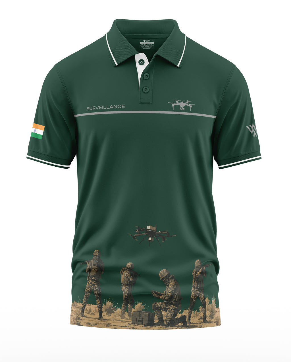 Army Drone Surveillance Polo Collar T-Shirt