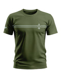 olive green men's t-shirt with white nautical anchor and rope graphic design