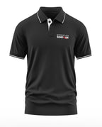 Black men's polo t-shirt with white trim and 'Operation SINDOOR' text on chest