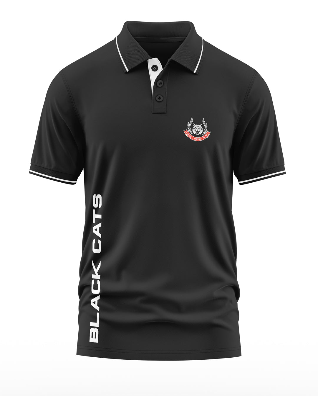 Black Cats Polo Collar T-Shirt