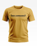 Yellow men's t-shirt with 'NSG Commando' and 'Best Security Everywhere' printed on front