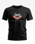 Black short sleeve t-shirt with NSG Black Cats logo and Hindi text on the chest.