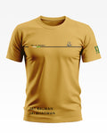 Yellow men's t-shirt with '9th JAT Regiment' text, IX symbol, and army-inspired design.