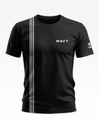 Navy tri line Soft Cotton T-shirt
