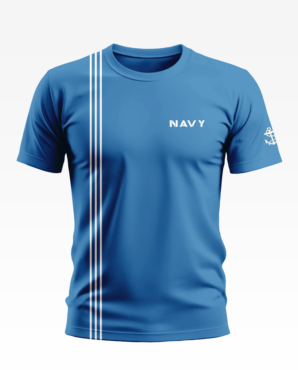 Navy tri line Soft Cotton T-shirt