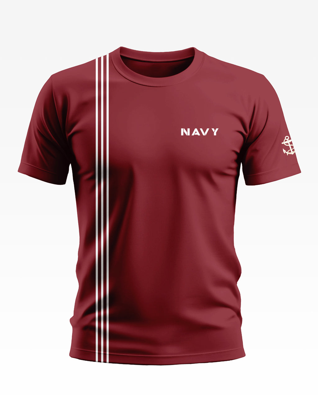 Navy tri line Soft Cotton T-shirt