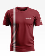 Navy tri line Soft Cotton T-shirt