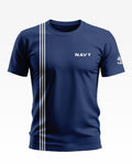 Navy tri line Soft Cotton T-shirt