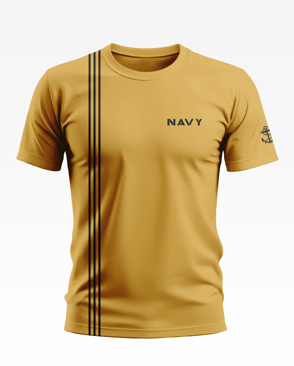 Navy tri line Soft Cotton T-shirt
