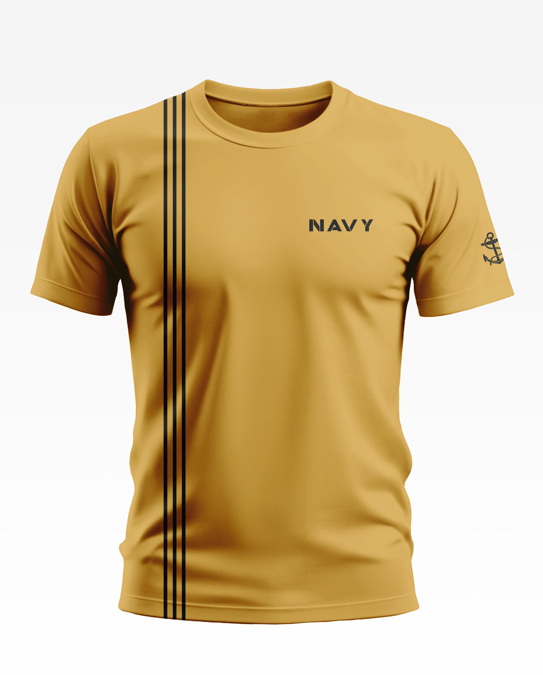 Navy tri line Soft Cotton T-shirt
