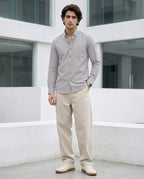 Full-Sleeve Breeze Linen Shirt in Greige