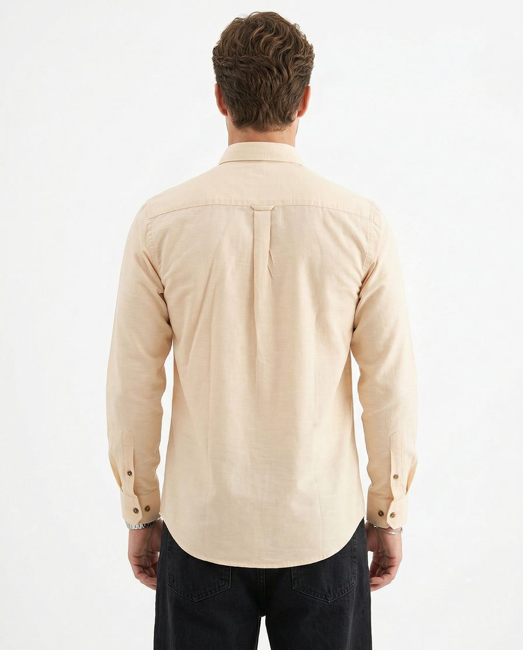 Full-Sleeve Breeze Linen Shirt in Sand Beige