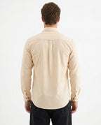 Full-Sleeve Breeze Linen Shirt in Sand Beige
