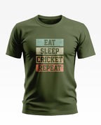 Eat Sleep Cricket Repeat Designer Soft Cotton T-shirt