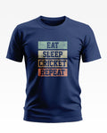 Eat Sleep Cricket Repeat Designer Soft Cotton T-shirt